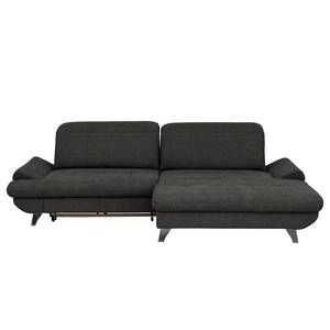 Ecksofa Gorman Microfaser - Schwarz - Longchair davorstehend rechts - Keine Funktion