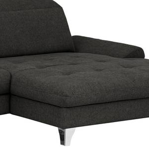 Ecksofa Gorman Microfaser - Schwarz - Longchair davorstehend rechts - Keine Funktion