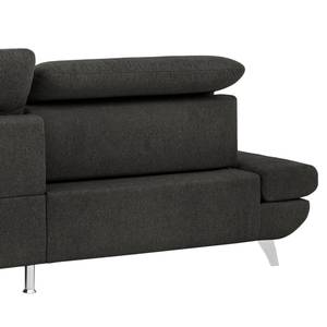 Ecksofa Gorman Microfaser - Schwarz - Longchair davorstehend rechts - Keine Funktion