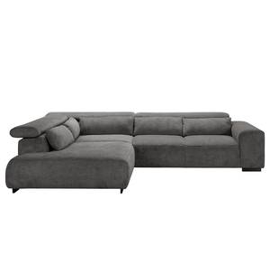 Ecksofa Dolton Microfaser - Grau - Ottomane davorstehend links