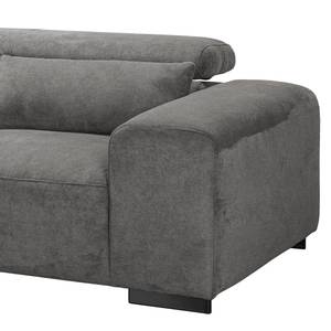 Ecksofa Dolton Microfaser - Grau - Ottomane davorstehend links