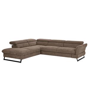 Ecksofa Manson Microfaser - Taupe - Ottomane davorstehend links - Keine Funktion