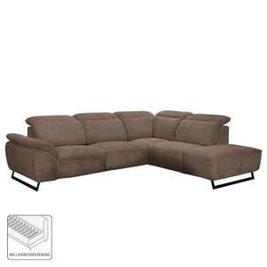 Ecksofa NoHo Microfaser - Taupe - Ottomane davorstehend rechts - Keine Funktion