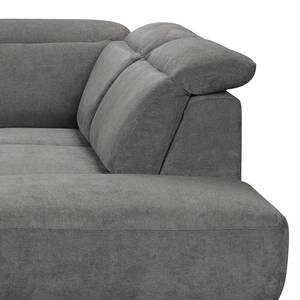 Ecksofa NoHo Microfaser - Grau - Ottomane davorstehend rechts - Relaxfunktion