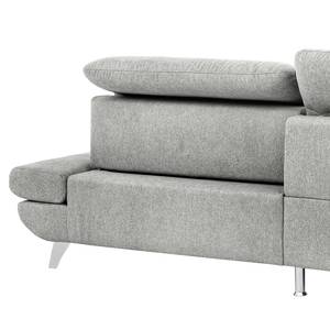 Ecksofa Gorman Microfaser - Lichtgrau - Longchair davorstehend links - Keine Funktion