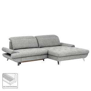 Ecksofa Gorman Microfaser - Lichtgrau - Longchair davorstehend rechts - Keine Funktion