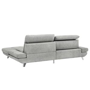 Ecksofa Gorman Microfaser - Lichtgrau - Longchair davorstehend rechts - Keine Funktion