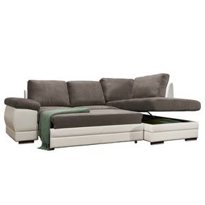 Ecksofa Nitro III Microfaser; Kunstleder - Ottomane davorstehend rechts