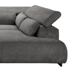 Ecksofa Dolton Microfaser - Grau - Ottomane davorstehend rechts