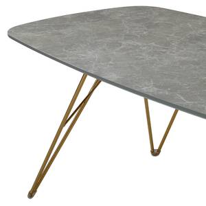 Table basse Sherry Imitation marbre gris / Doré