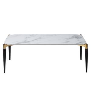 Tavolino da salotto Conyers Vetro / Metallo - Effetto marmo bianco / Nero