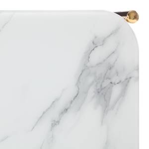 Table basse Conyers Verre / Métal - Imitation marbre blanc / Noir