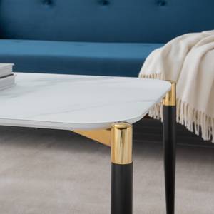 Tavolino da salotto Conyers Vetro / Metallo - Effetto marmo bianco / Nero