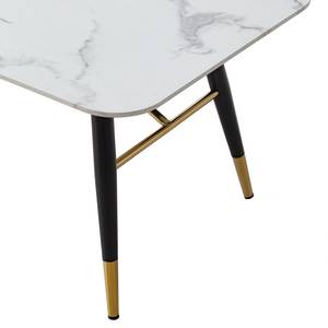 Table basse Joppa Imitation marbre blanc / Noir