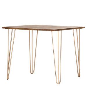 Table Silian Manguier massif / Métal - Manguier / Doré - Manguier - 100 x 100 cm