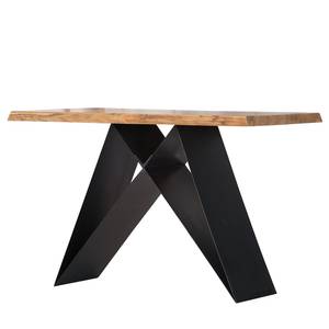 Table haute Tillson Acacia massif / Métal - Acacia marron / Noir - 140 x 80 cm