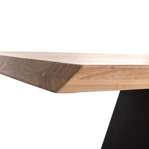 Table haute Tillson Acacia massif / Métal - Acacia marron / Noir - 140 x 80 cm