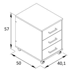 Caisson de bureau Cumminus Métal - Imitation chêne / Noir - Imitation chêne