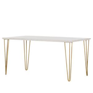 Table Golcar Marbre / Métal - Marbre blanc / Doré - 160 x 90 cm
