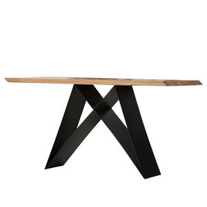 Table haute Tillson Acacia massif / Métal - Acacia marron / Noir - 200 x 100 cm