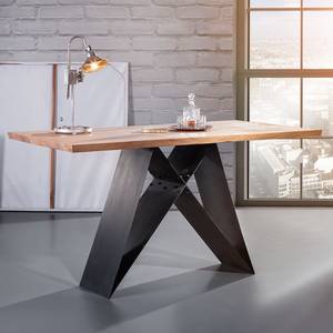 Table haute Tillson Acacia massif / Métal - Acacia marron / Noir - 200 x 100 cm