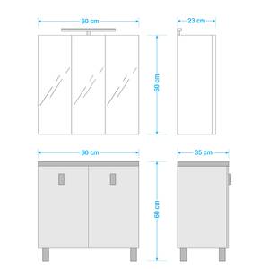 Salle de bain Tulsa IV (2 éléments) Éclairage inclus - Blanc