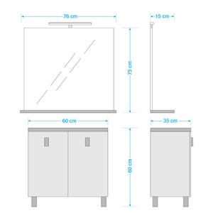 Salle de bain Tulsa I (2 éléments) Éclairage inclus - Blanc