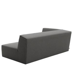 Chaise longue Elements geweven stof - Stof TBO: 19 woven grey - Longchair vooraanzicht rechts