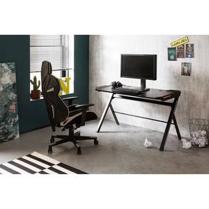 Bureau gamer mcRacing Basic 3 Avec éclairage - Acier - imitation carbone / Noir