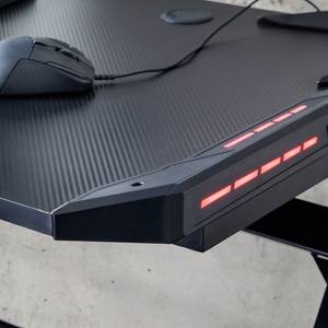 Gaming Tisch mcRacing Basic 3 (mit LED Beleuchtung) - Stahl - Carbon Dekor / Schwarz