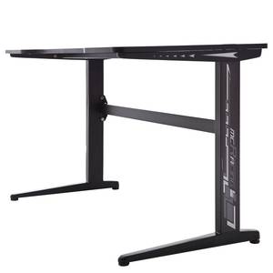 Gaming-tafel MC Racing Basic 2 (met LED-verlichting) - staal - carbon look/zwart