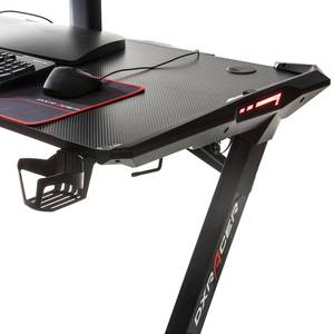 Bureau gamer DX Racer I Avec éclairage - Métal - imitation carbone / Noir