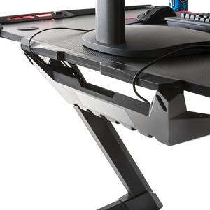LED Gaming Tisch DX Racer I mit LED Beleuchtung - Metall - Carbon Dekor / Schwarz