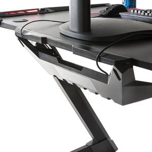 Bureau gamer DX Racer I Avec éclairage - Métal - imitation carbone / Noir