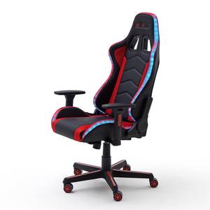 LED Gaming Chair MC Racing Kunstleder / Kunststoff - Schwarz / Rot