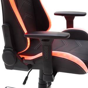 LED Gaming Chair MC Racing Kunstleder / Kunststoff - Schwarz / Weiß