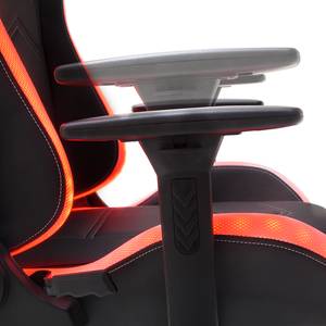 LED Gaming Chair MC Racing Kunstleder / Kunststoff - Schwarz / Weiß
