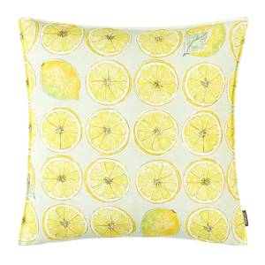 Housse de coussin Lemon Coton - Gris / Citron - 50 x 50 cm