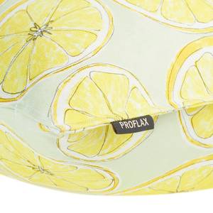 Kissenbezug Lemon Baumwollstoff - Grau / Limone - 50 x 50 cm