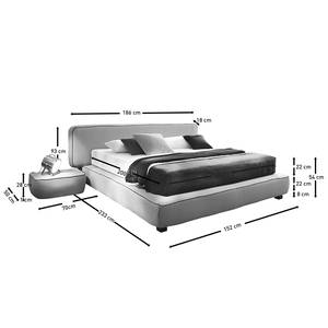 Boxspringbett Dochamps Webstoff - Lichtgrau - 120 x 200cm - H3