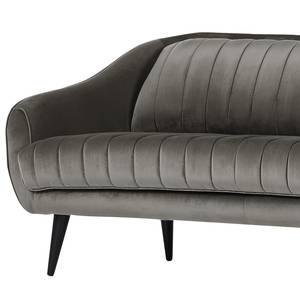 Sofa Margon (2-Sitzer) Samt - Grau - Schwarz