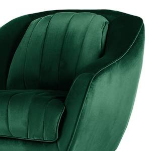 Fauteuil Margon fluweel - Antiek groen - Zwart