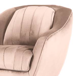 Fauteuil Margon fluweel - Lichtroze - Zwart