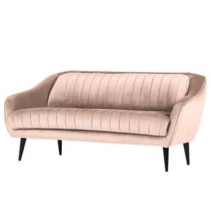 Sofa Margon (2-Sitzer) Samt - Hellrosa - Schwarz