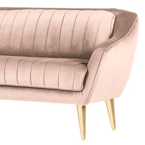 Sofa Margon (3-Sitzer) Samt - Hellrosa - Gold