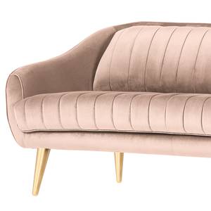 Sofa Margon (3-Sitzer) Samt - Hellrosa - Gold