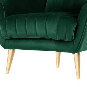 Fauteuil Margon fluweel - Antiek groen - Goud