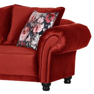 Canapé Lusse (2 places) Revêtement : rouge cerise<br>2 coussins : motif à fleurs - Rouge cerise