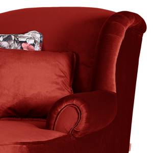 Oorfauteuil Lusse fluweel - Kersenrood