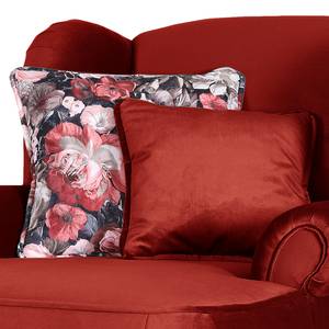 Fauteuil bergère Lusse Revêtement : rouge cerise<br>1 coussin : motif à fleurs - Rouge cerise